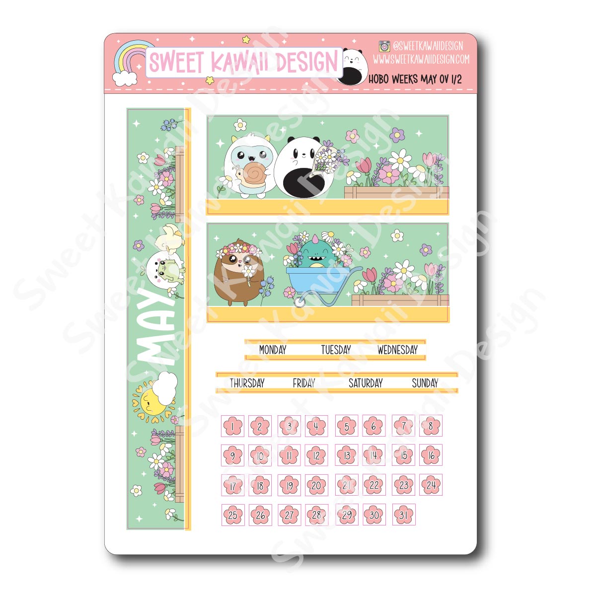 May 2025 Monthly Overview Stickers - HOBONICHI WEEKS