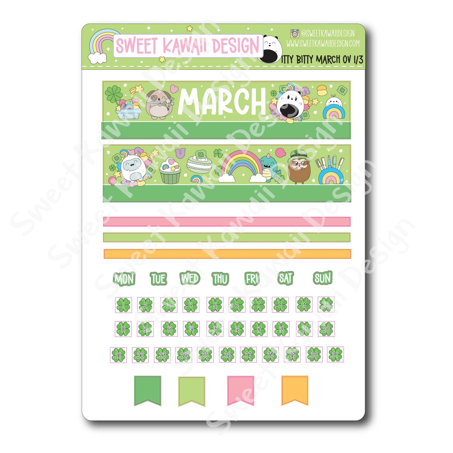 Itty Bitty March 2025 Monthly Overview Stickers