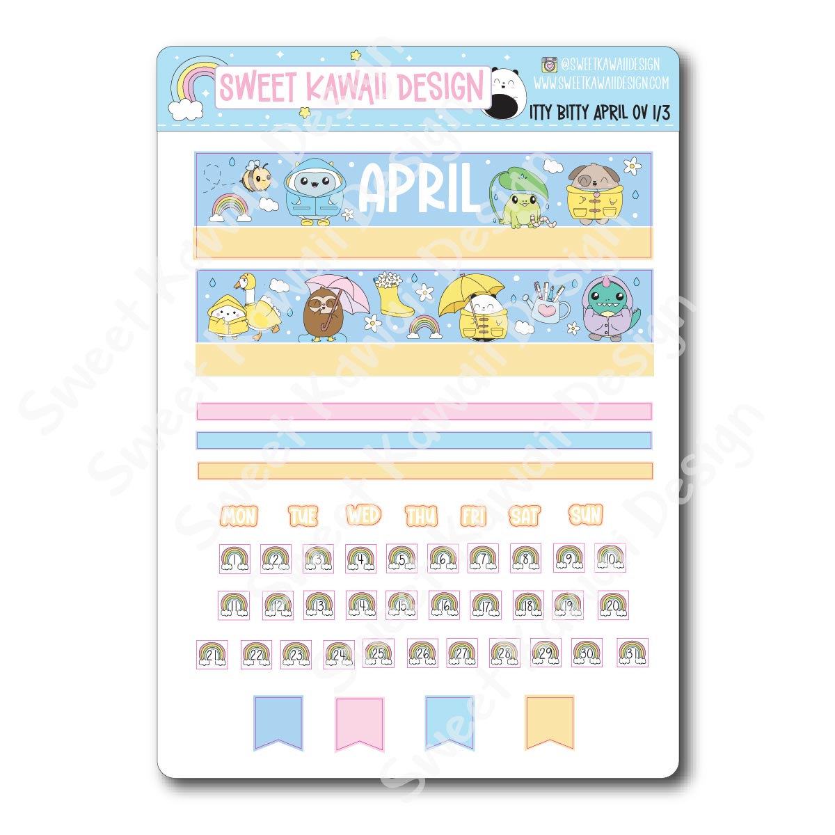 Itty Bitty April 2025 Monthly Overview Stickers