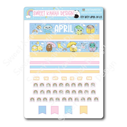 Itty Bitty April 2025 Monthly Overview Stickers