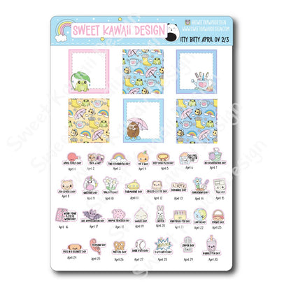 Itty Bitty April 2025 Monthly Overview Stickers