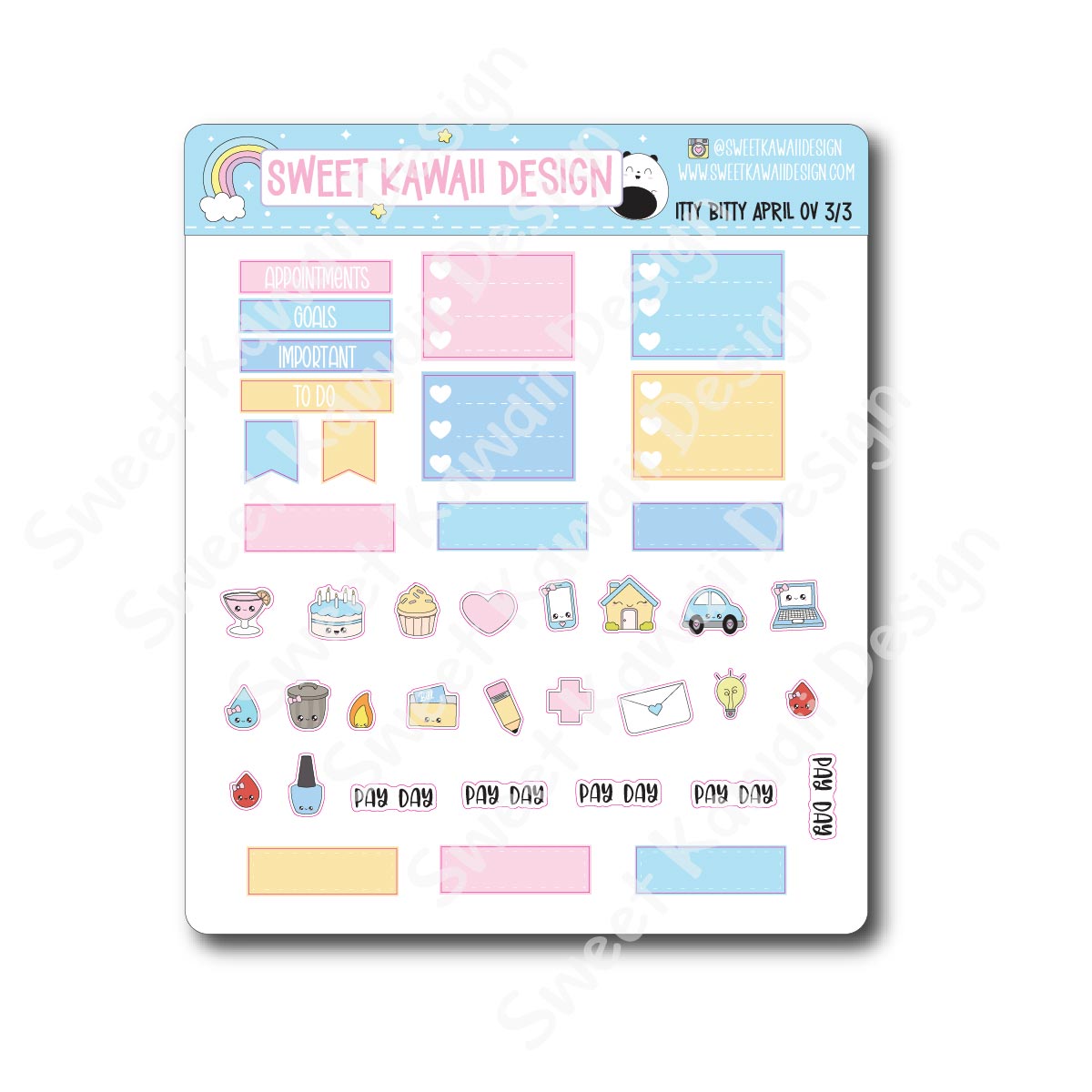 Itty Bitty April 2025 Monthly Overview Stickers