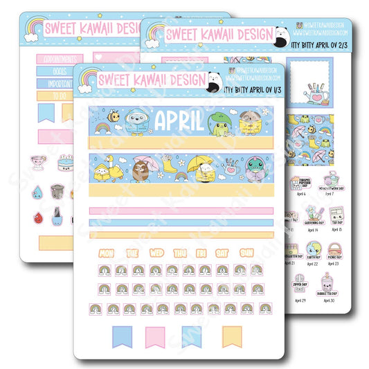 Itty Bitty April 2025 Monthly Overview Stickers