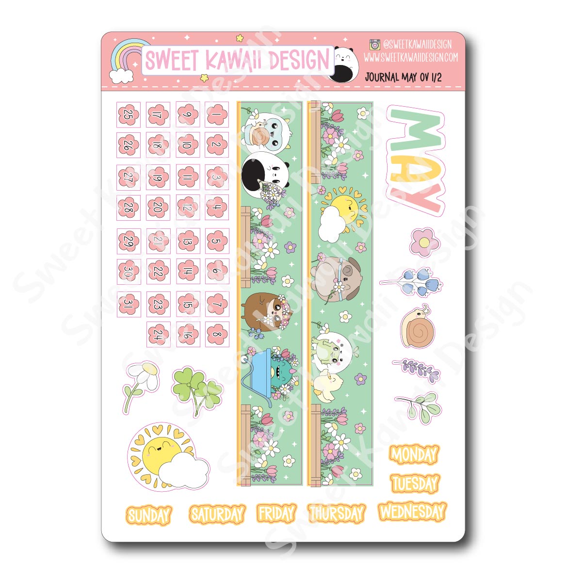 May 2025 Monthly Overview Stickers - Journal