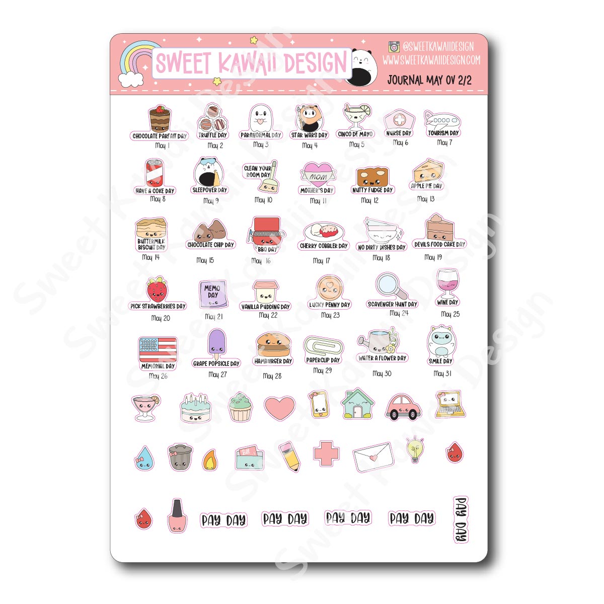 May 2025 Monthly Overview Stickers - Journal