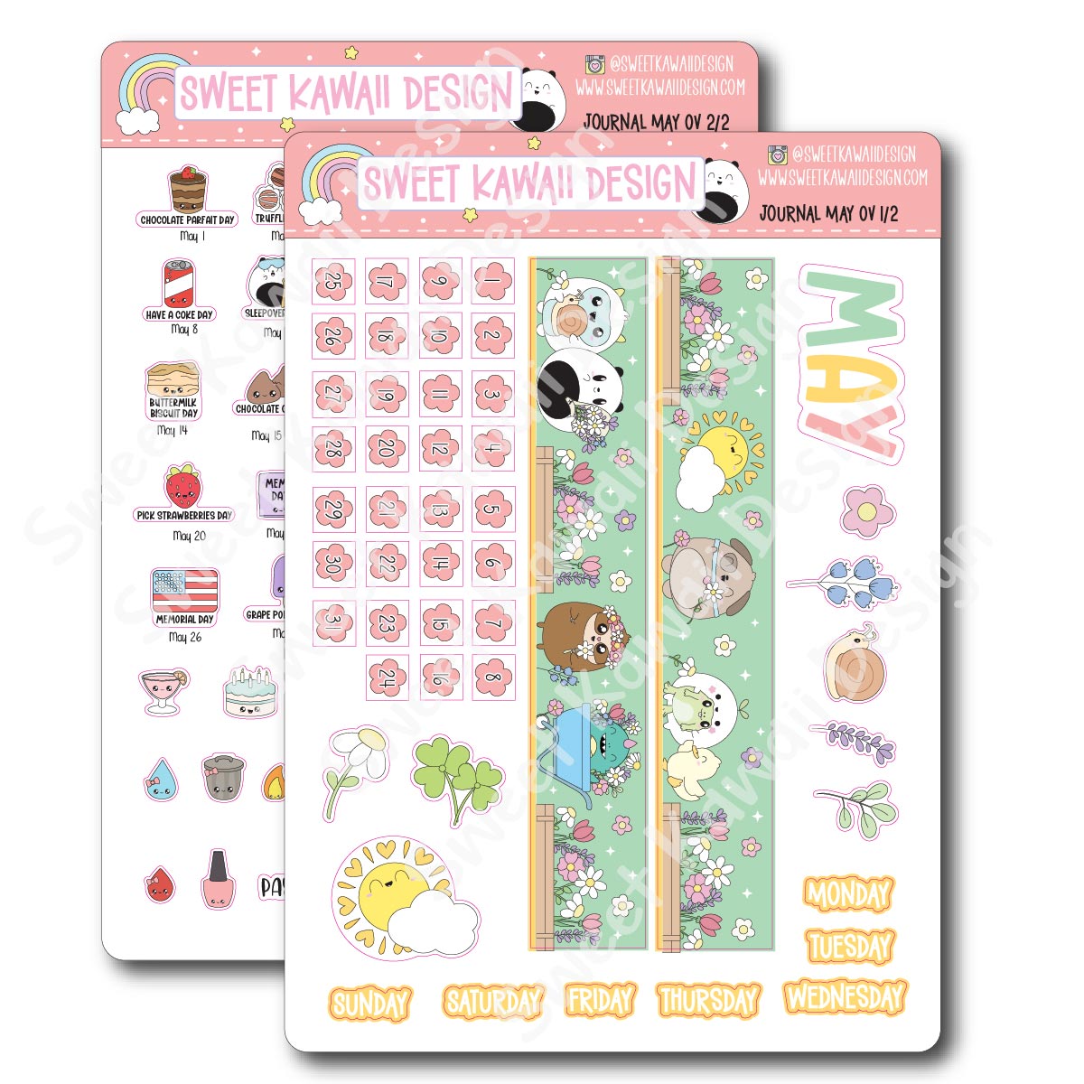 May 2025 Monthly Overview Stickers - Journal