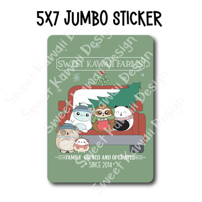 Kawaii Jumbo Sticker - Evergreen SKD Farms  - Size Options Available