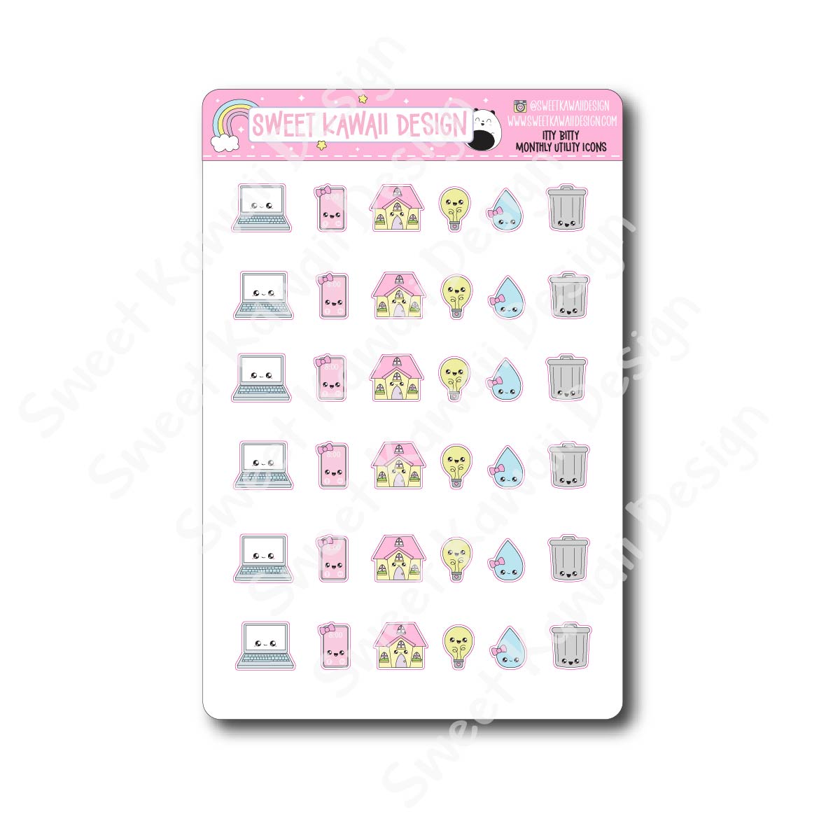 Kawaii Monthly Utility Icon Stickers