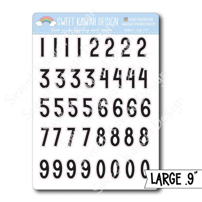 Number Stickers - Options Available