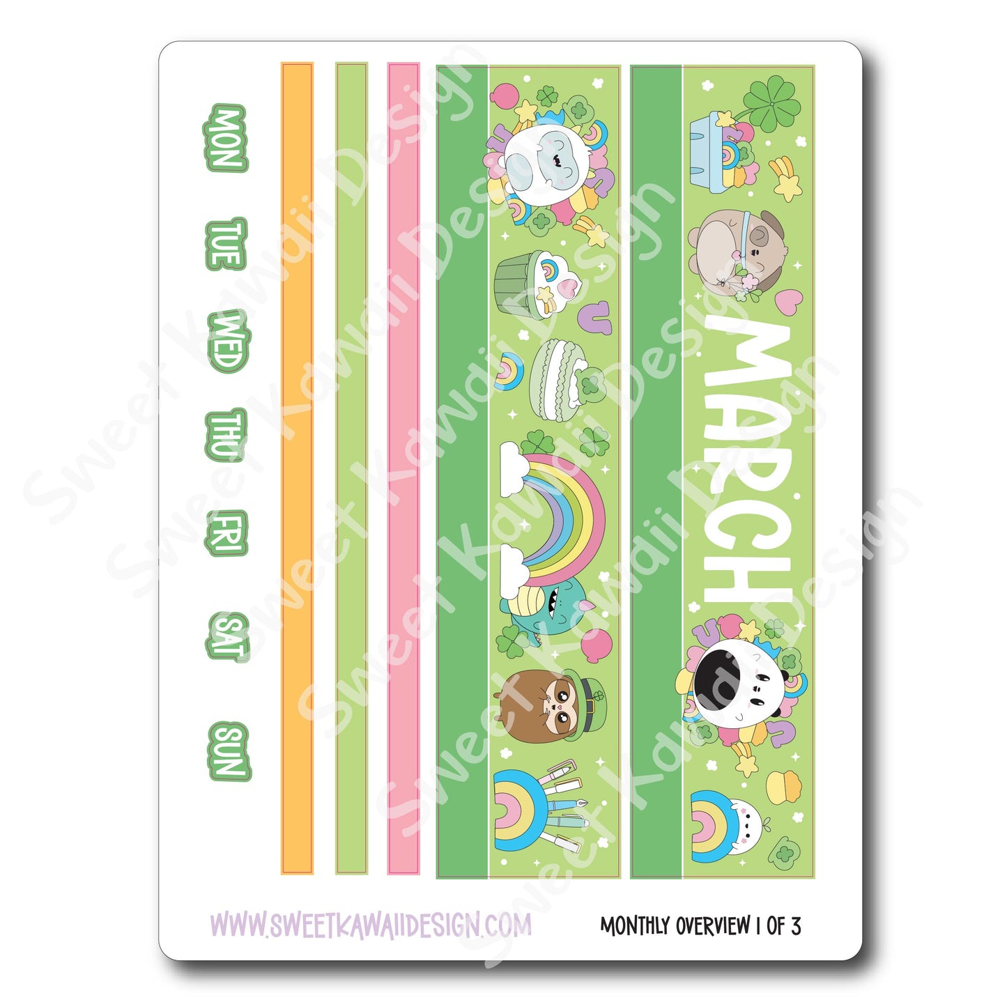 March 2025 Monthly Overview Stickers (Vert/Horiz)