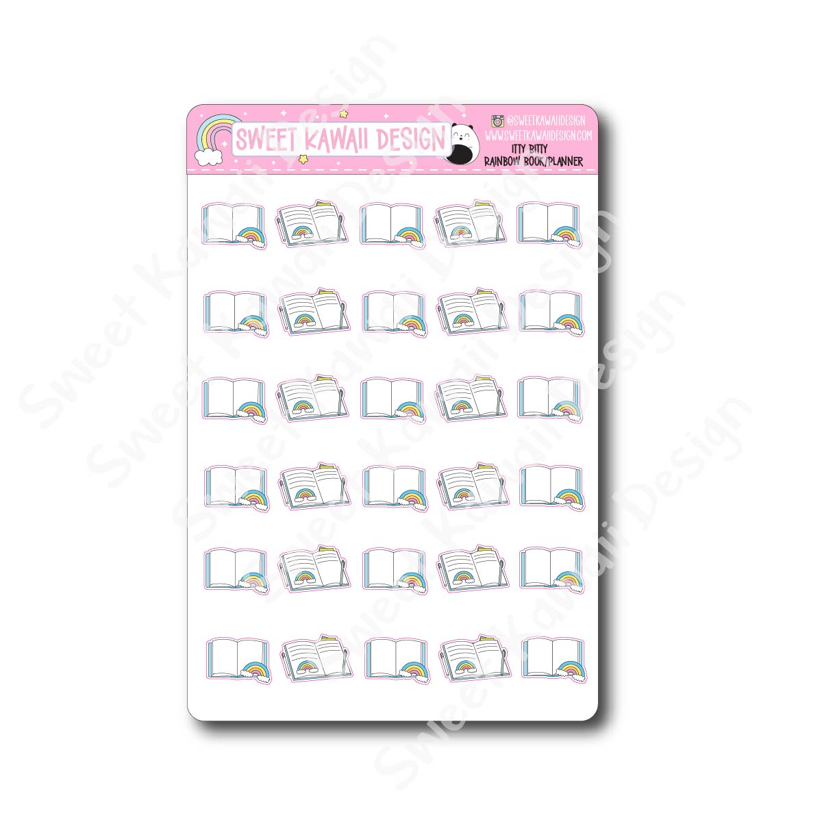 Kawaii Rainbow Book/Planner Stickers