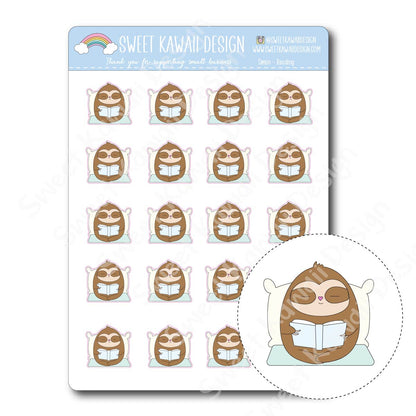 Kawaii Simon  Stickers - Reading