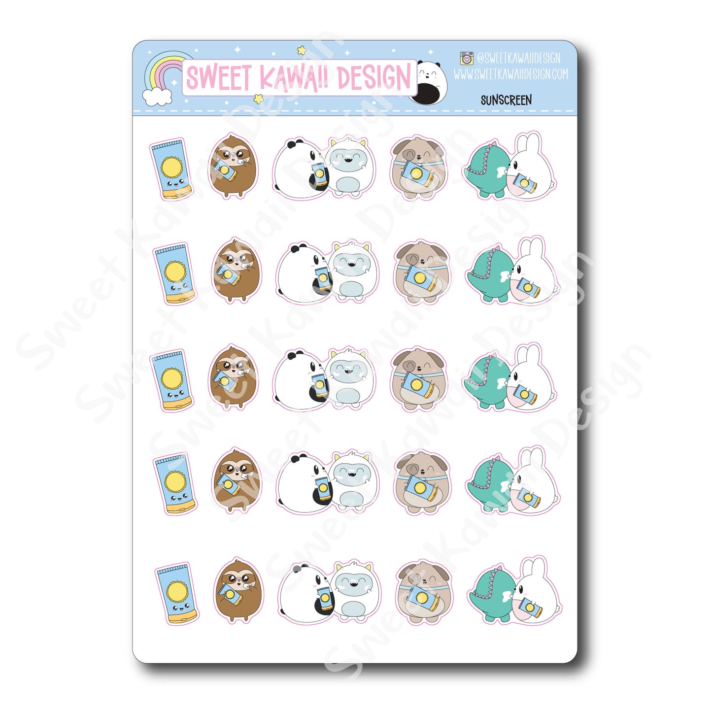 Kawaii Sunscreen Stickers