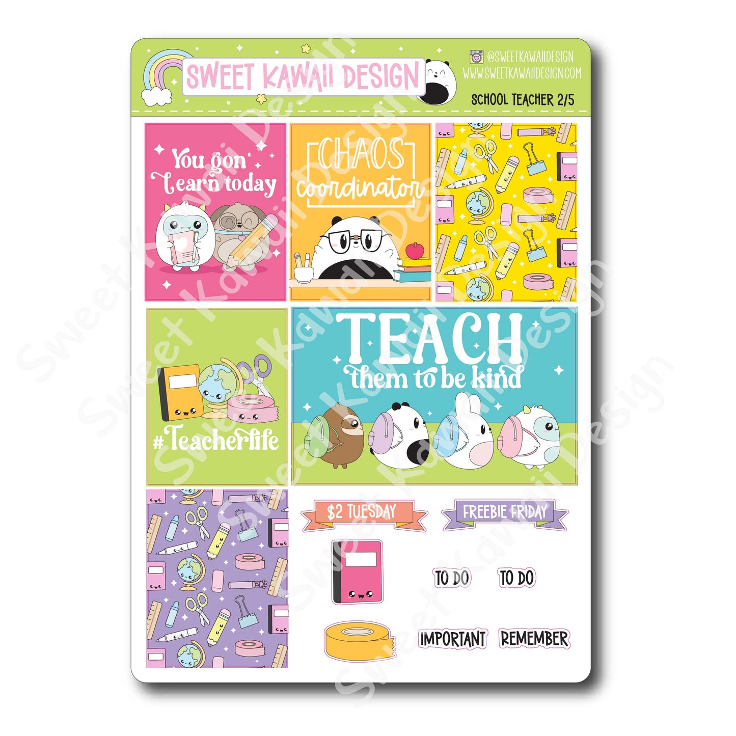 Weekly Kit - School Teacher - SIZE OPTIONS AVAILABLE