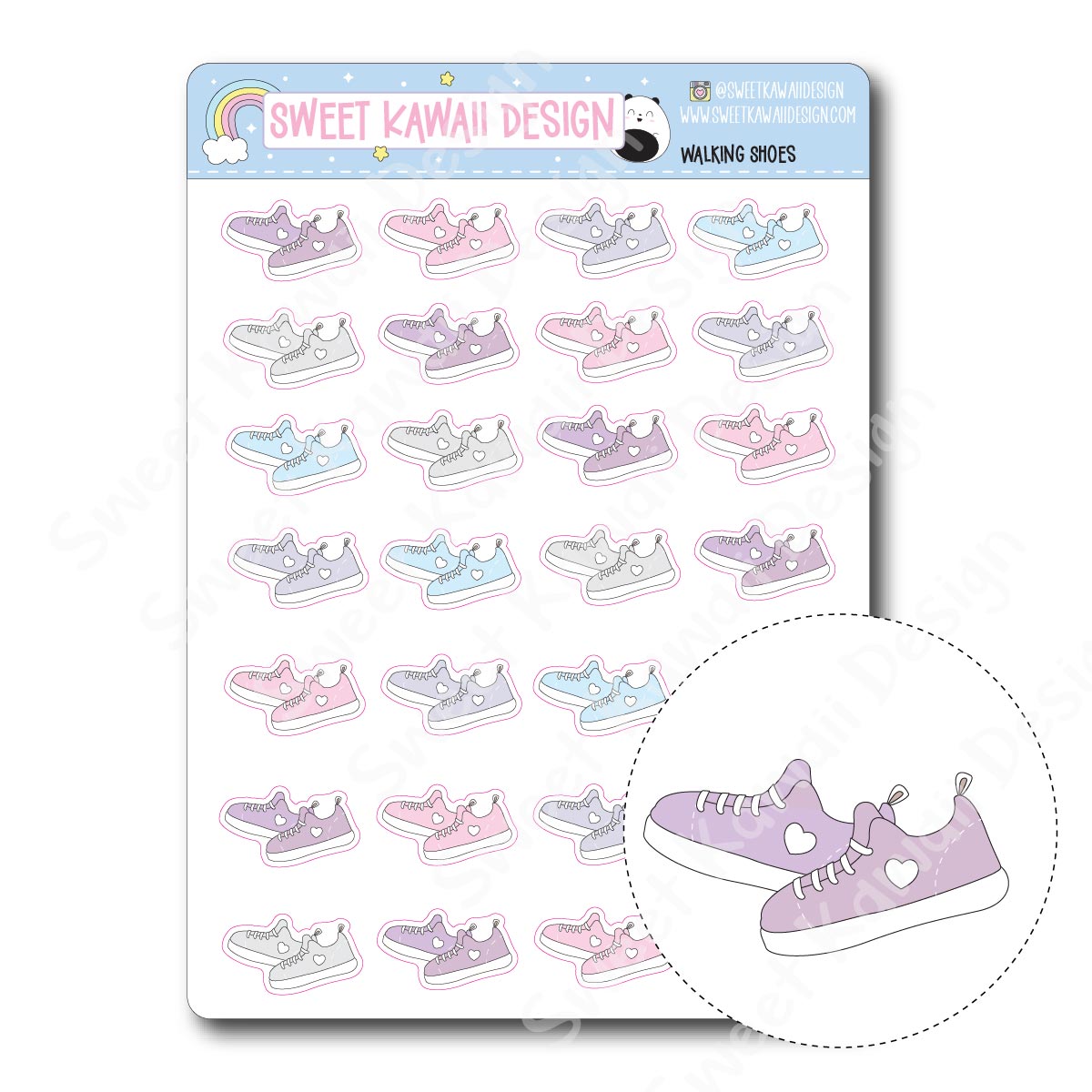 Kawaii Walking Shoes Stickers