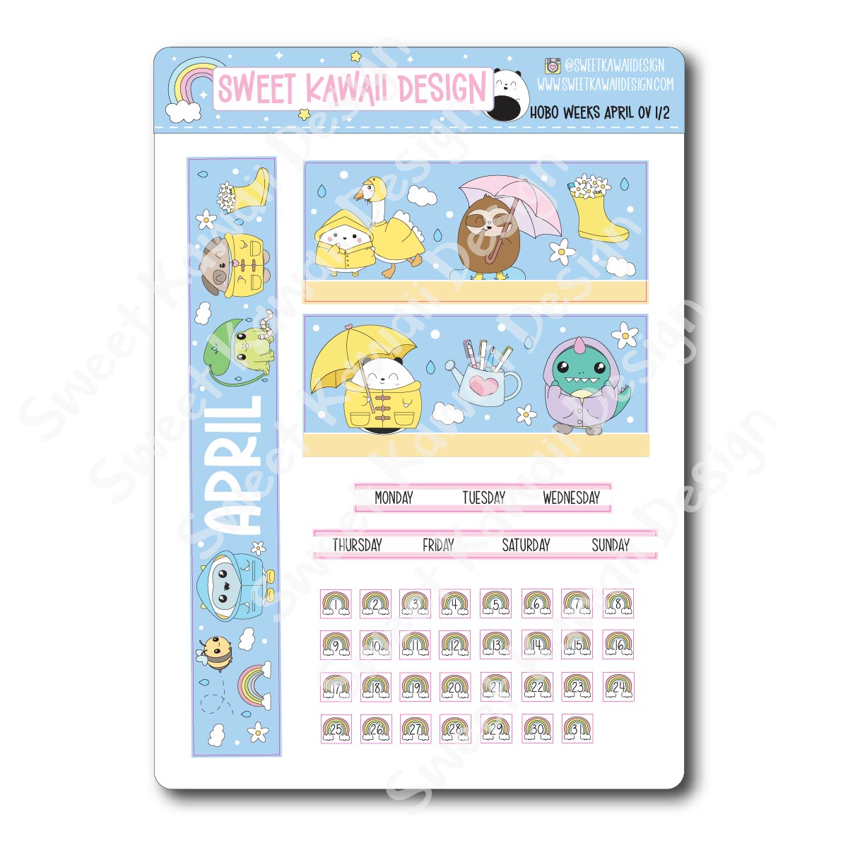 April 2025 Monthly Overview Stickers - HOBONICHI WEEKS