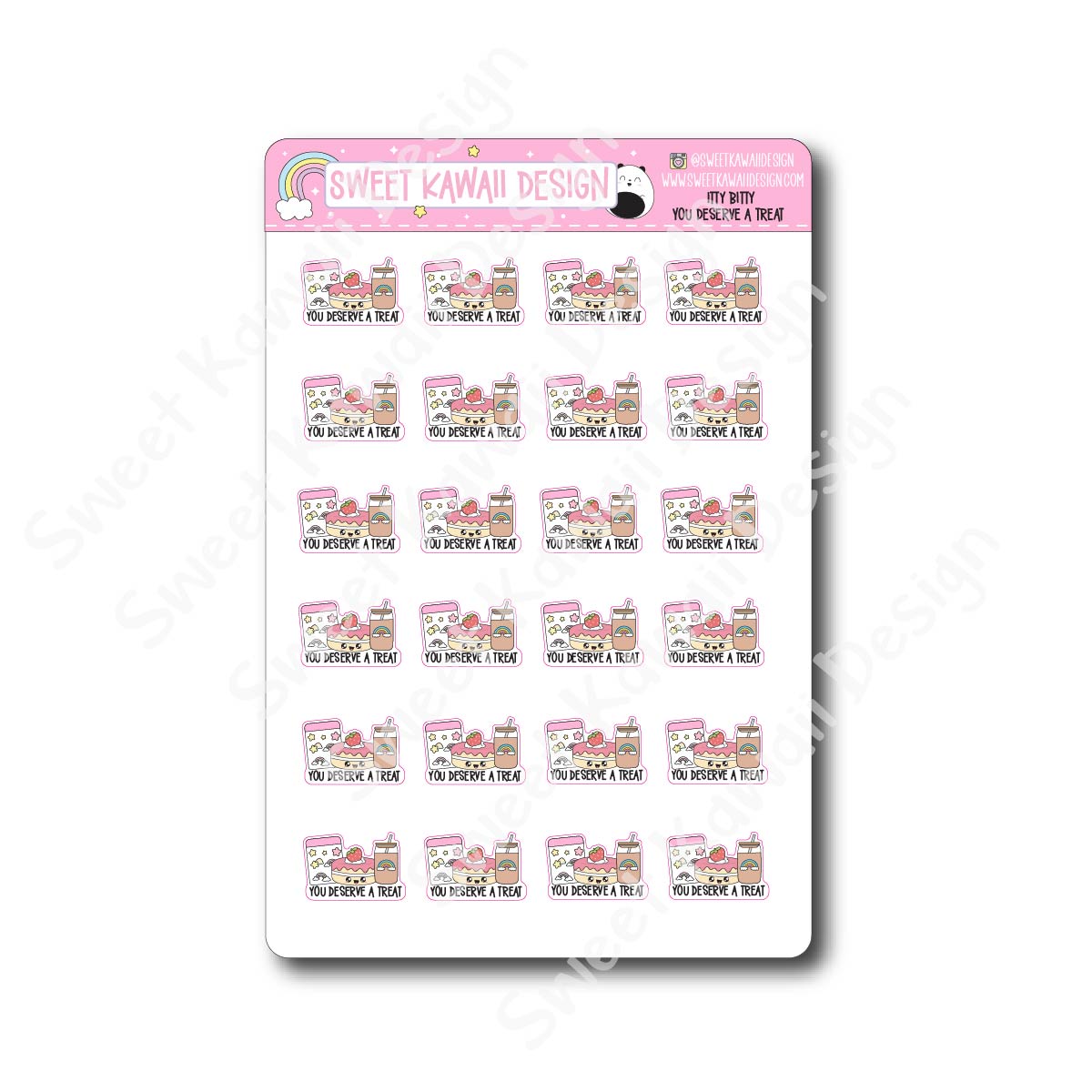 Kawaii You Deserve a Treat Stickers