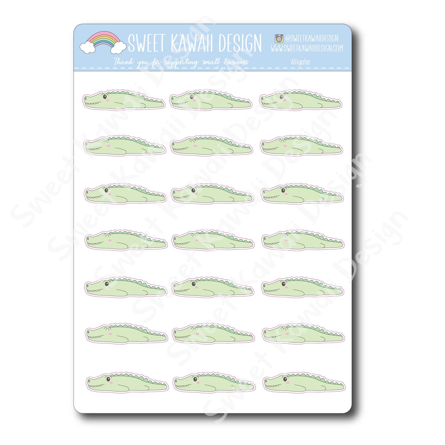 Kawaii Alligator Stickers