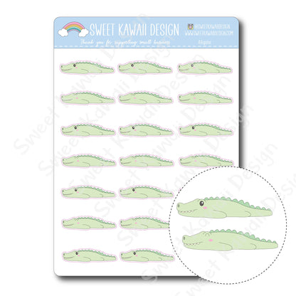 Kawaii Alligator Stickers