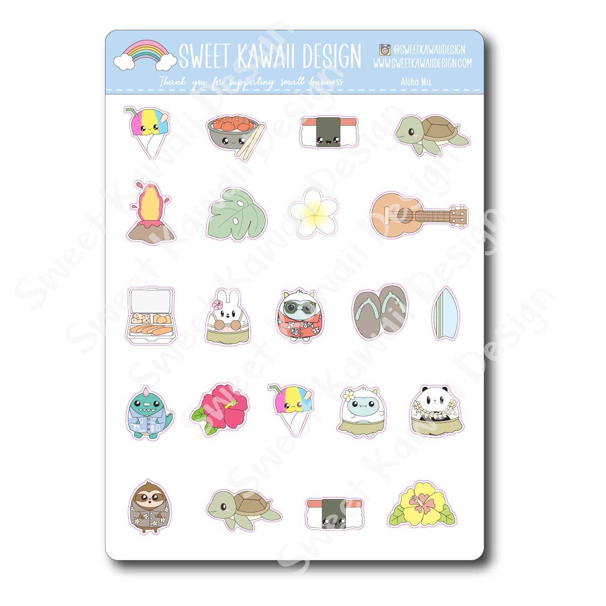 Kawaii Aloha Mix Stickers