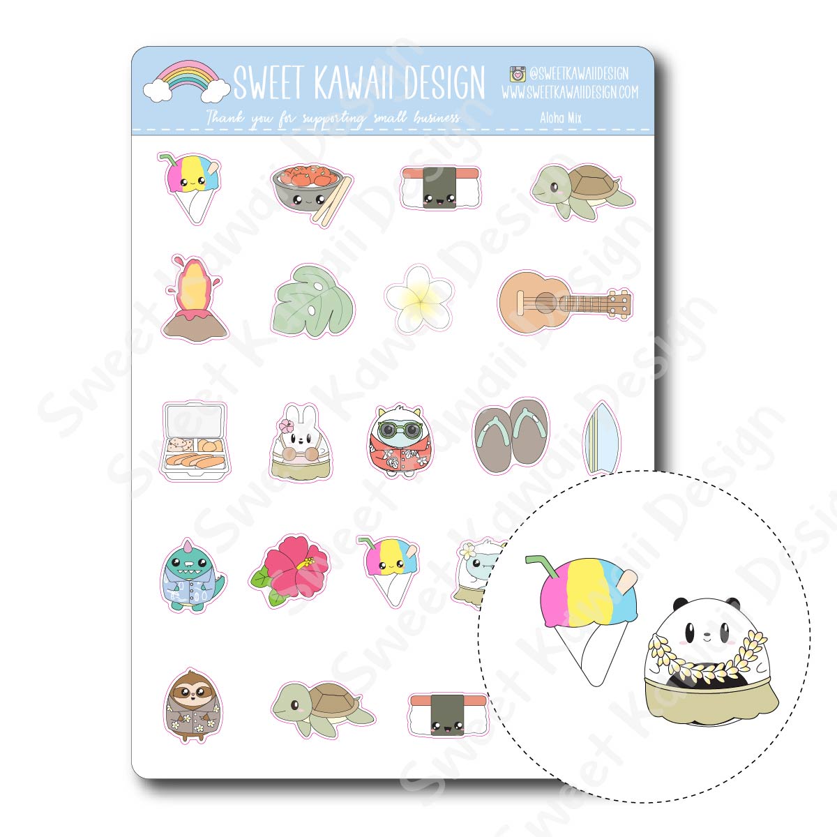 Kawaii Aloha Mix Stickers