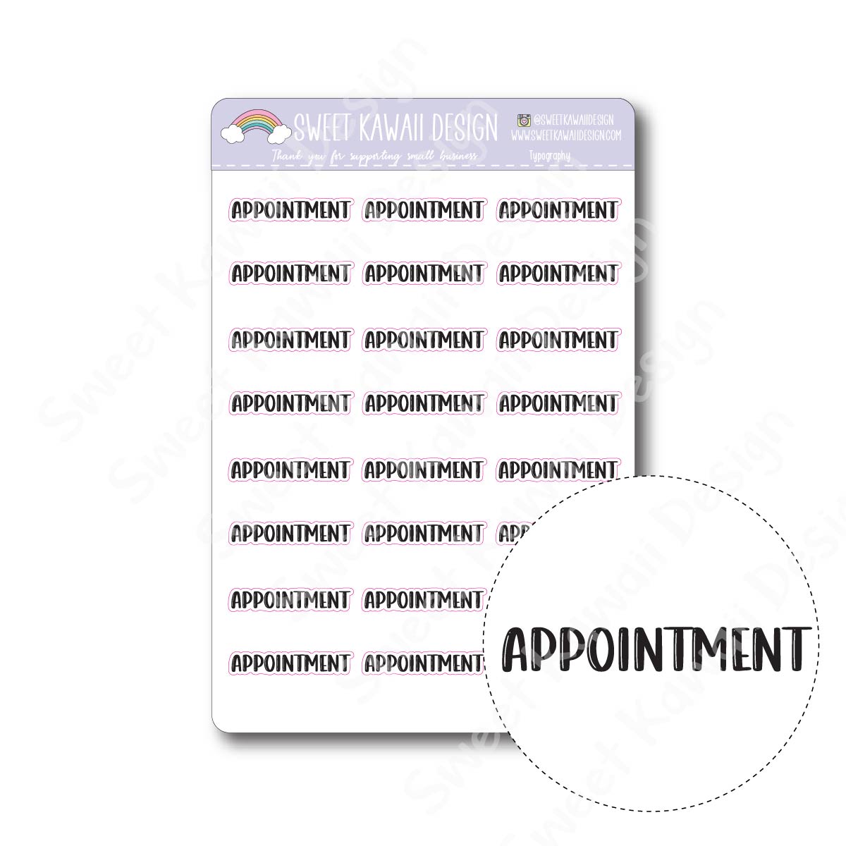 Typography Stickers - Appointment*