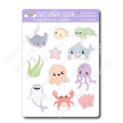 Kawaii Aquarium Deco (Large) Stickers