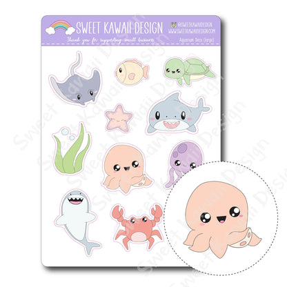 Kawaii Aquarium Deco (Large) Stickers