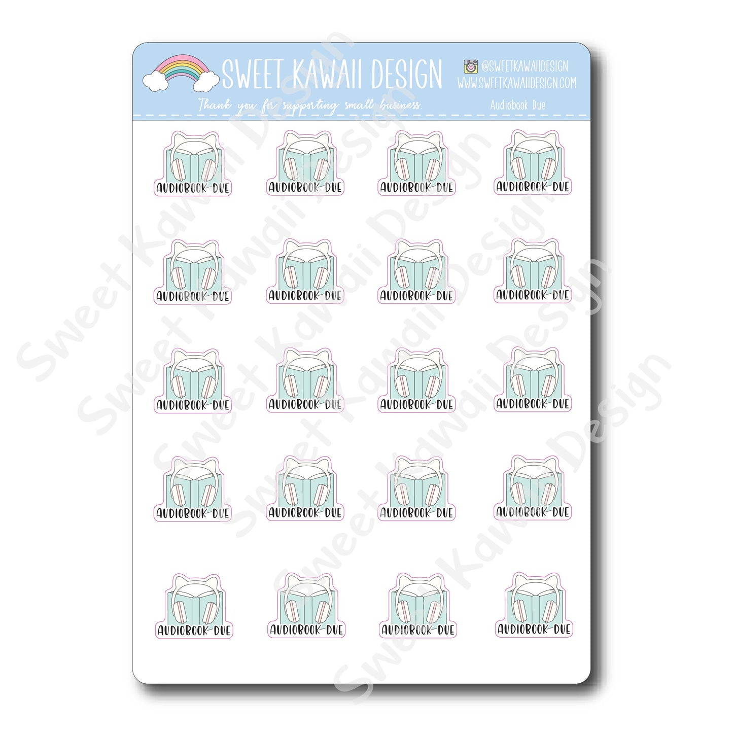 Kawaii Audiobook Due Stickers