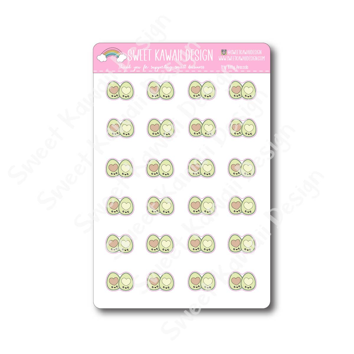 Kawaii Avocado Stickers