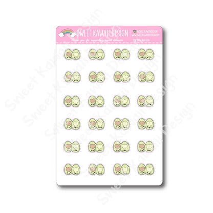 Kawaii Avocado Stickers