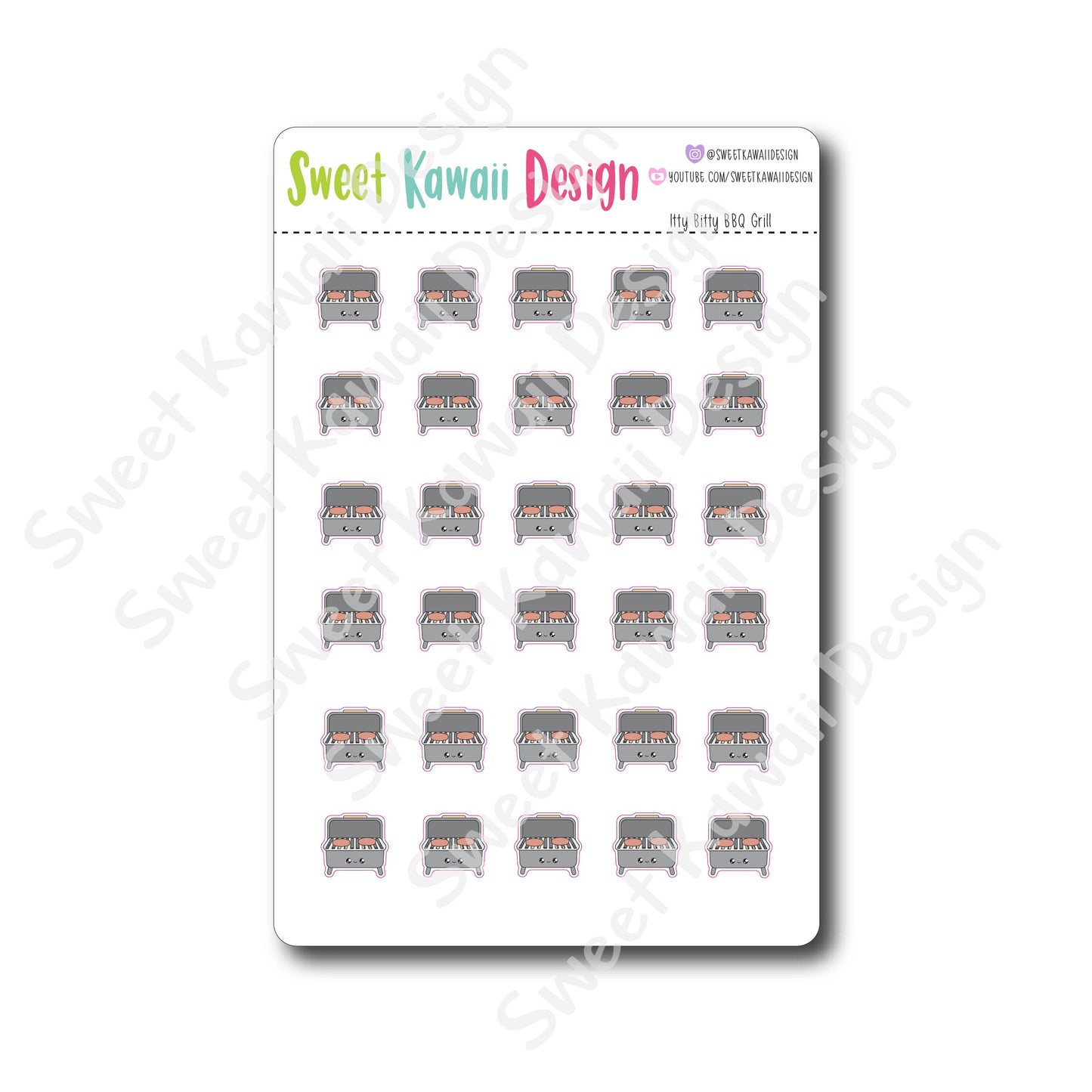 Kawaii BBQ Grill Stickers