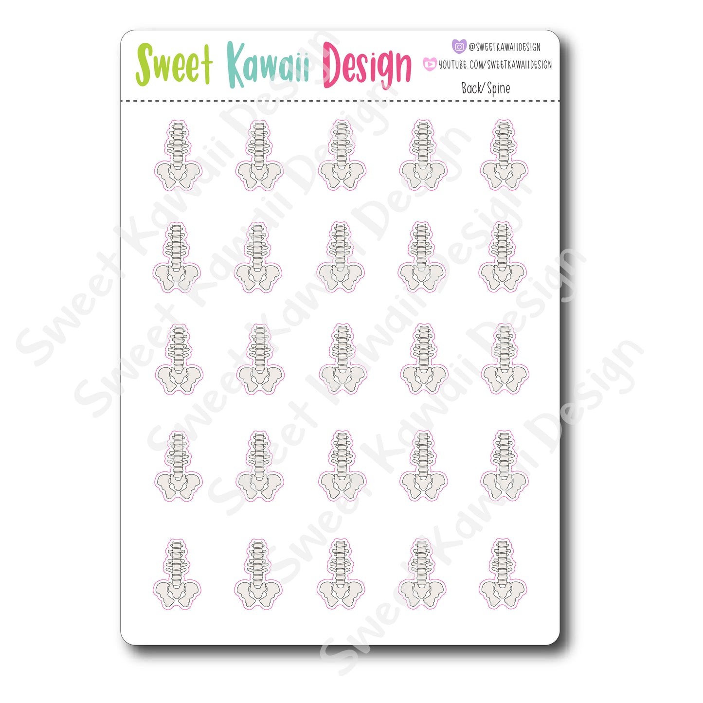 Kawaii Back / Spine  Stickers