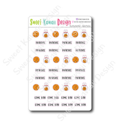 Kawaii Basketball Stickers - Games/Practice