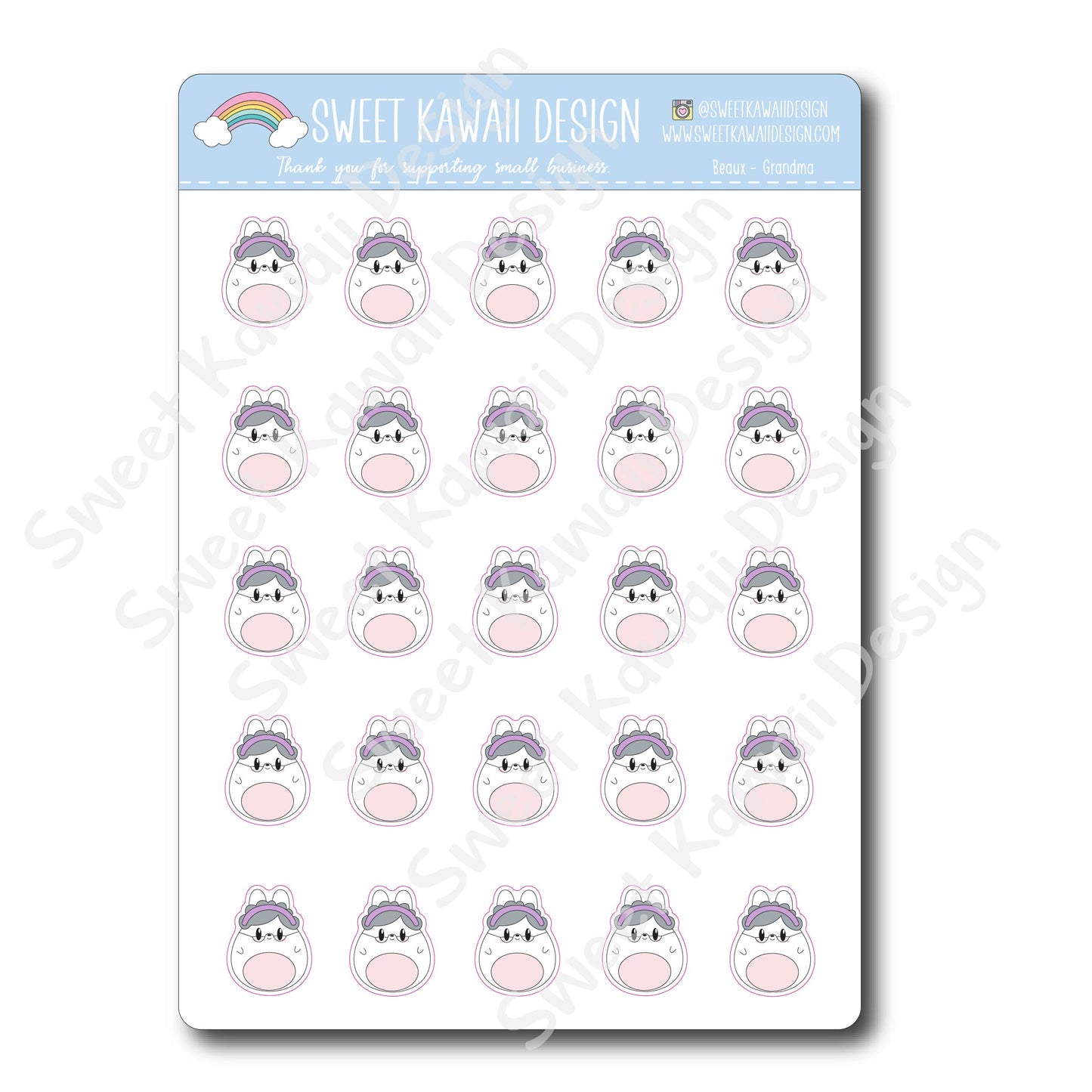 Kawaii Beaux Stickers - Grandma