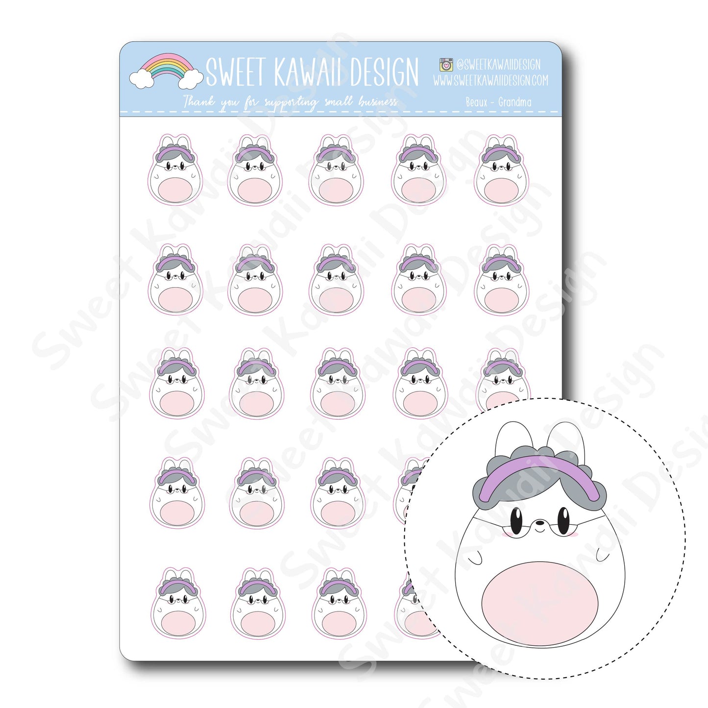 Kawaii Beaux Stickers - Grandma