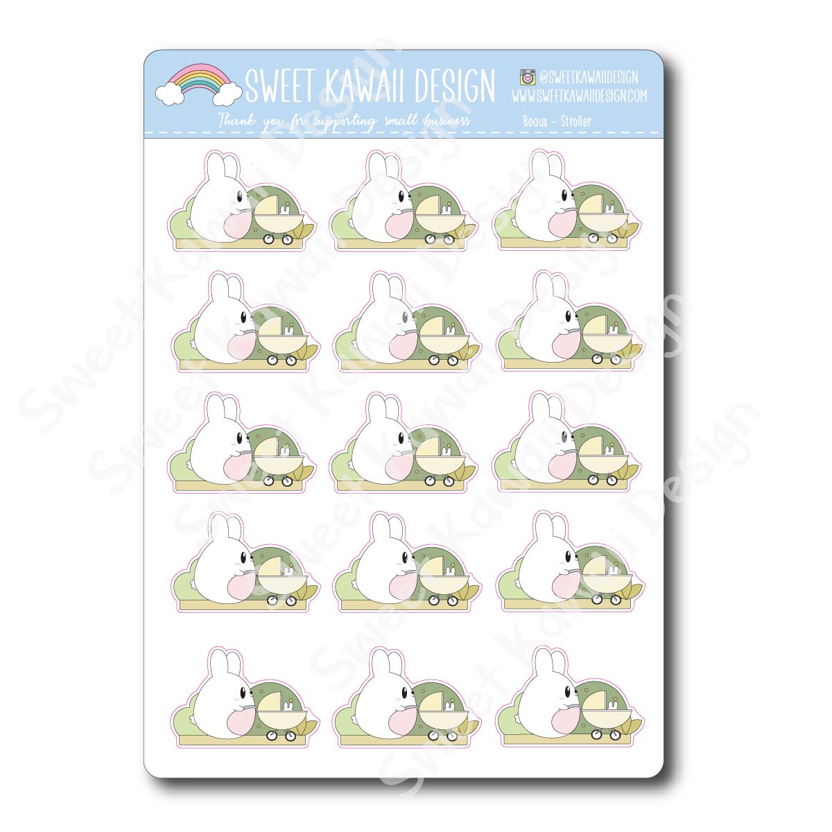 Kawaii Beaux Stickers - Stroller