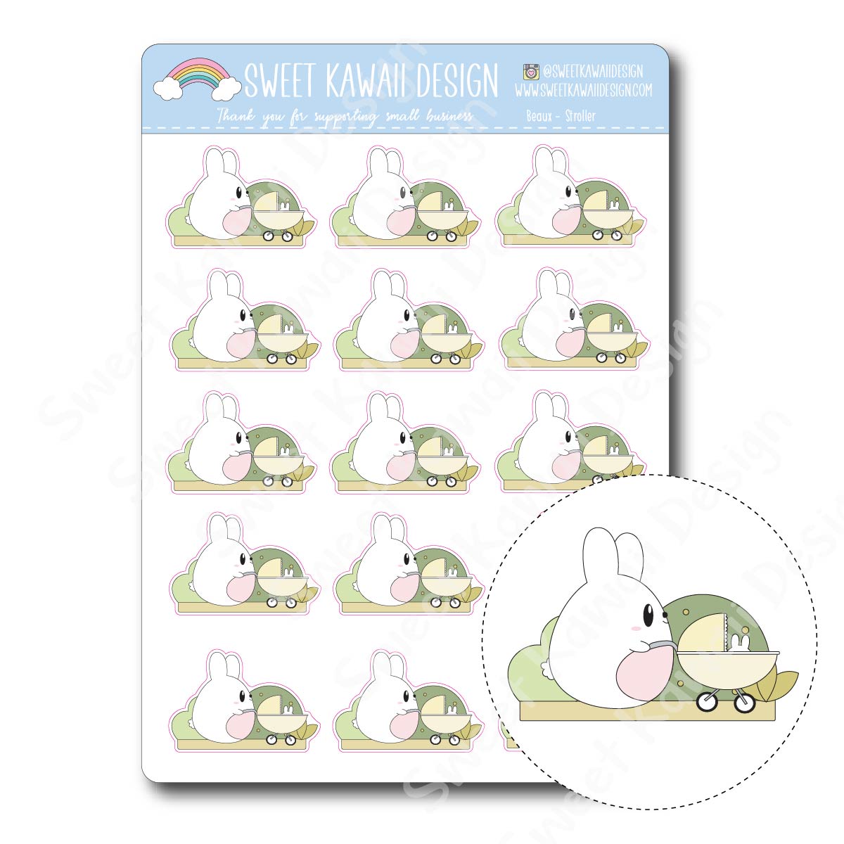 Kawaii Beaux Stickers - Stroller