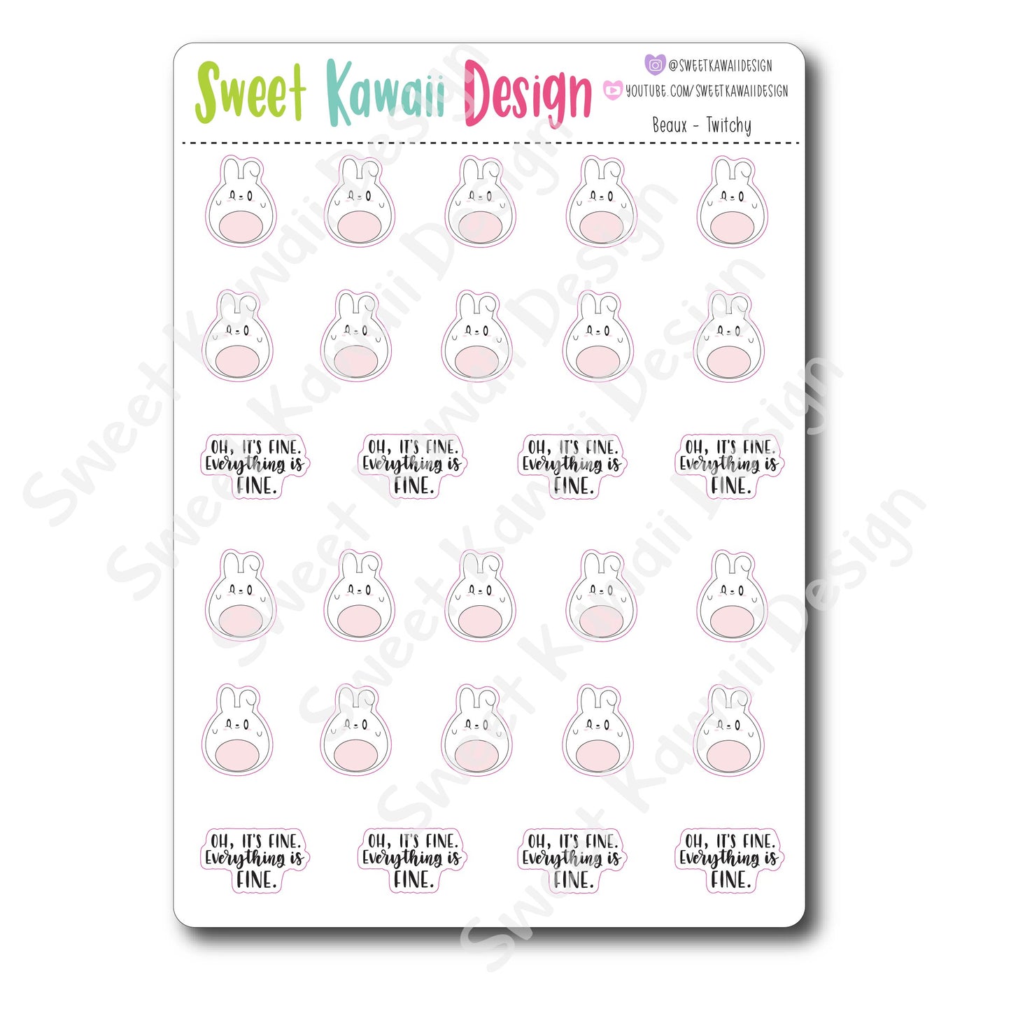 Kawaii Beaux Stickers - Twitchy