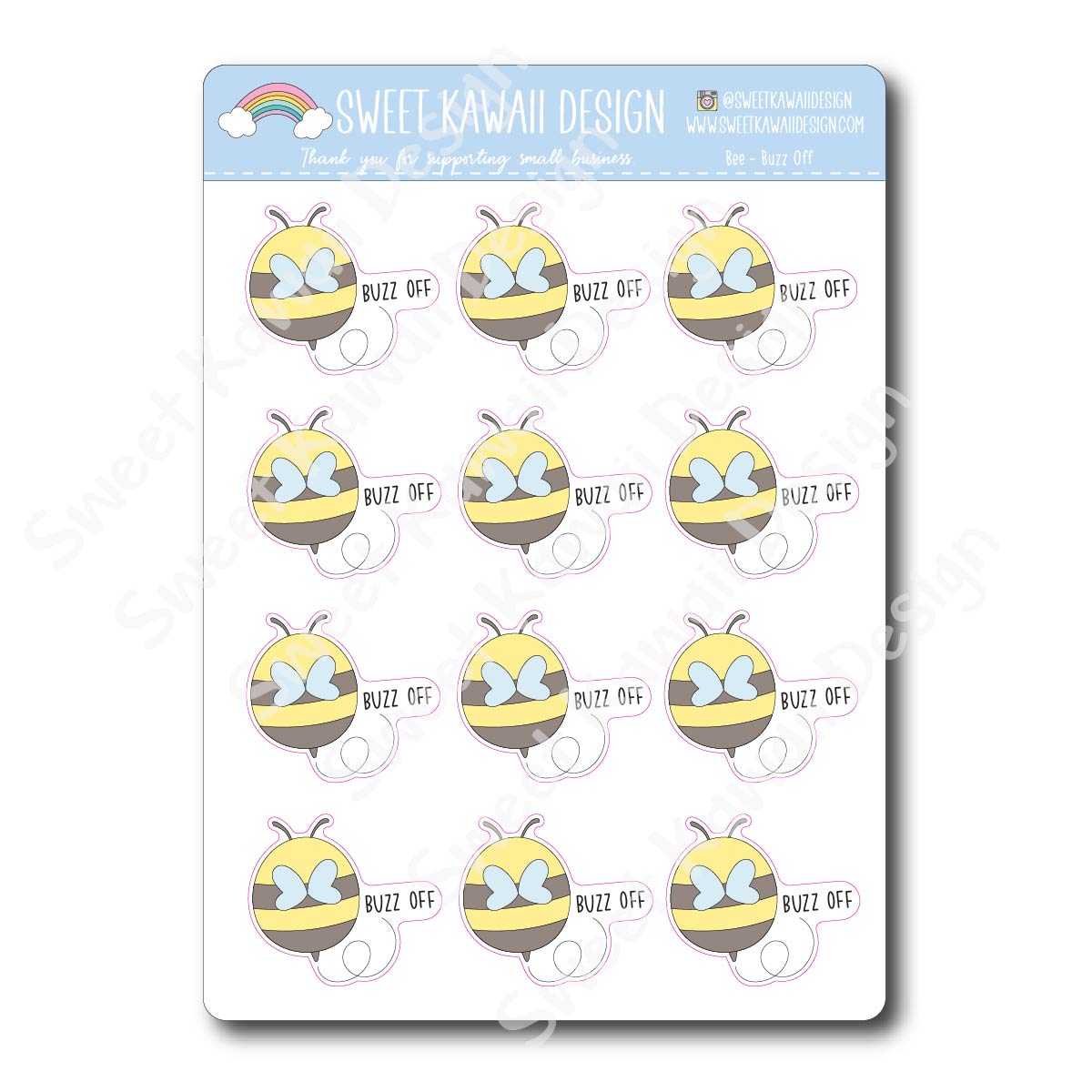 Kawaii Bee Stickers - Buzz Off