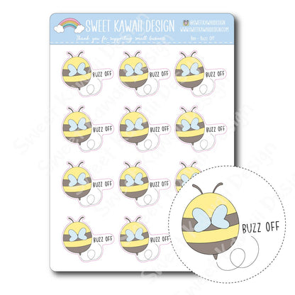 Kawaii Bee Stickers - Buzz Off