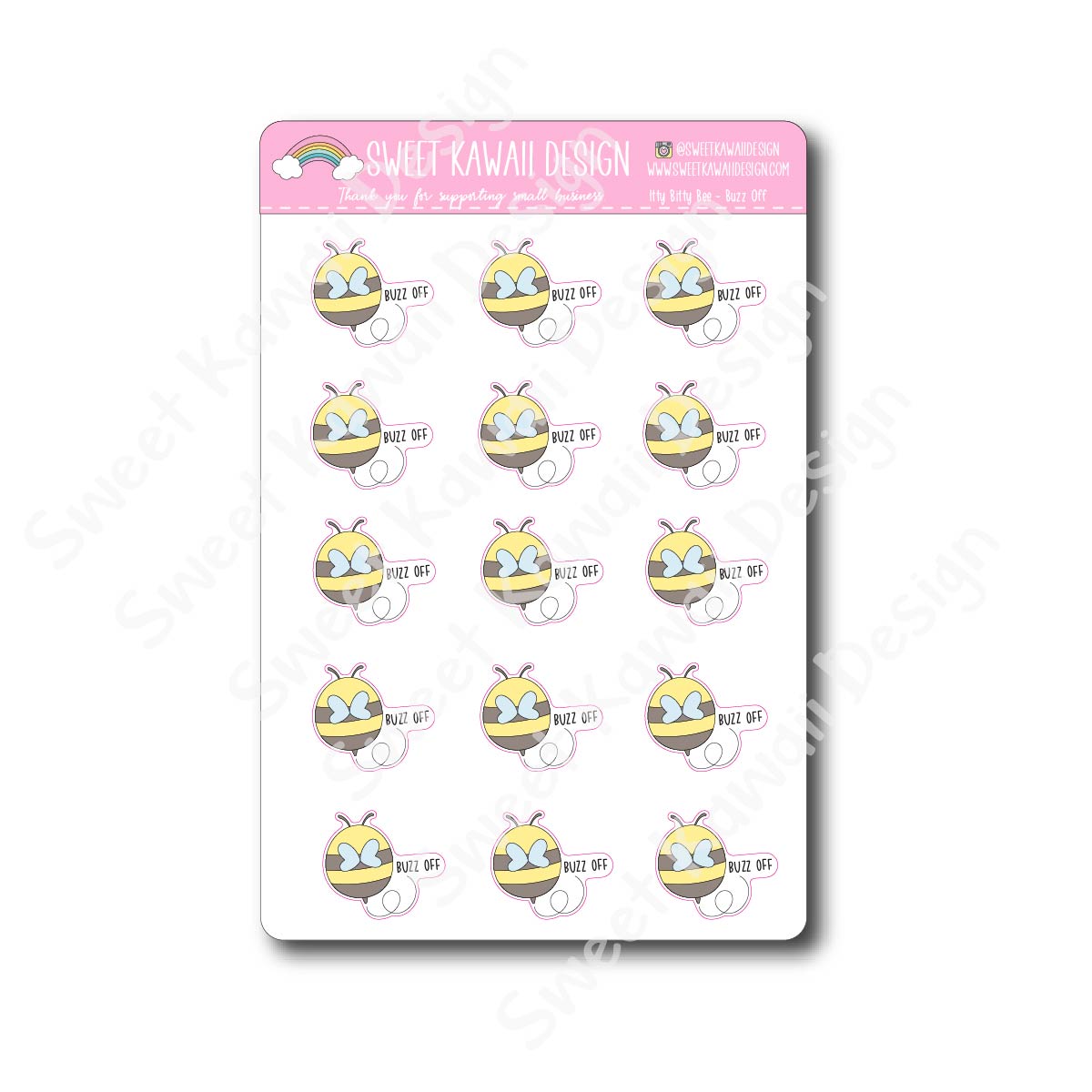 Kawaii Bee Stickers - Buzz Off