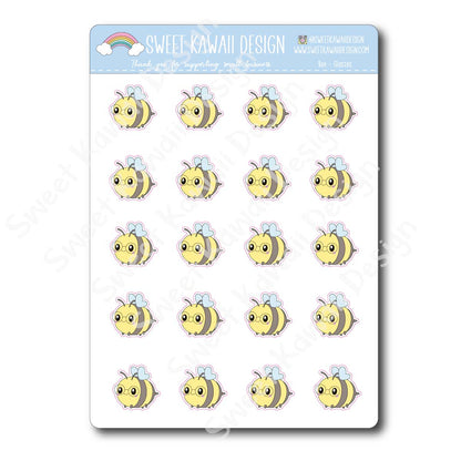 Kawaii Bee Stickers - Glasses