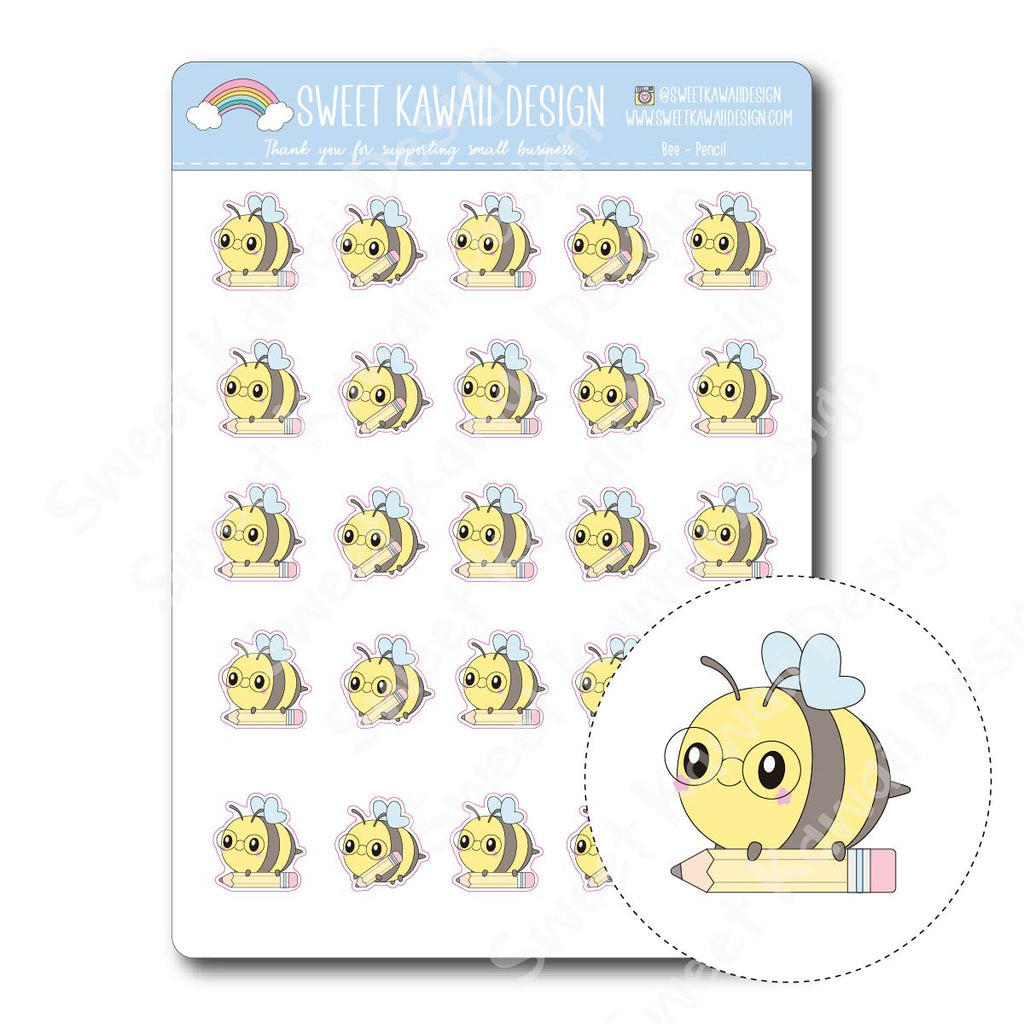 Kawaii Bee Stickers - Glasses – Sweet Kawaii Design