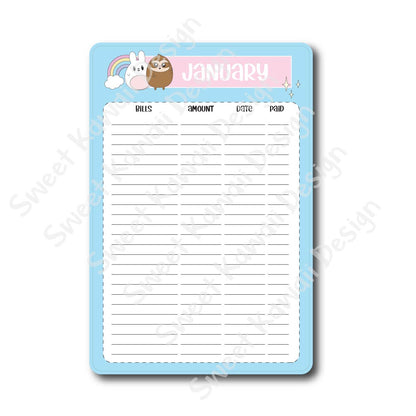 4x6 Jumbo Sticker Kit - Bill Tracker