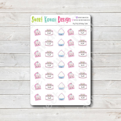 Kawaii Birthday Cake Stickers