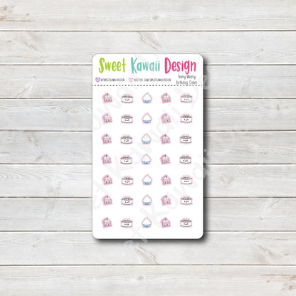 Kawaii Birthday Cake Stickers