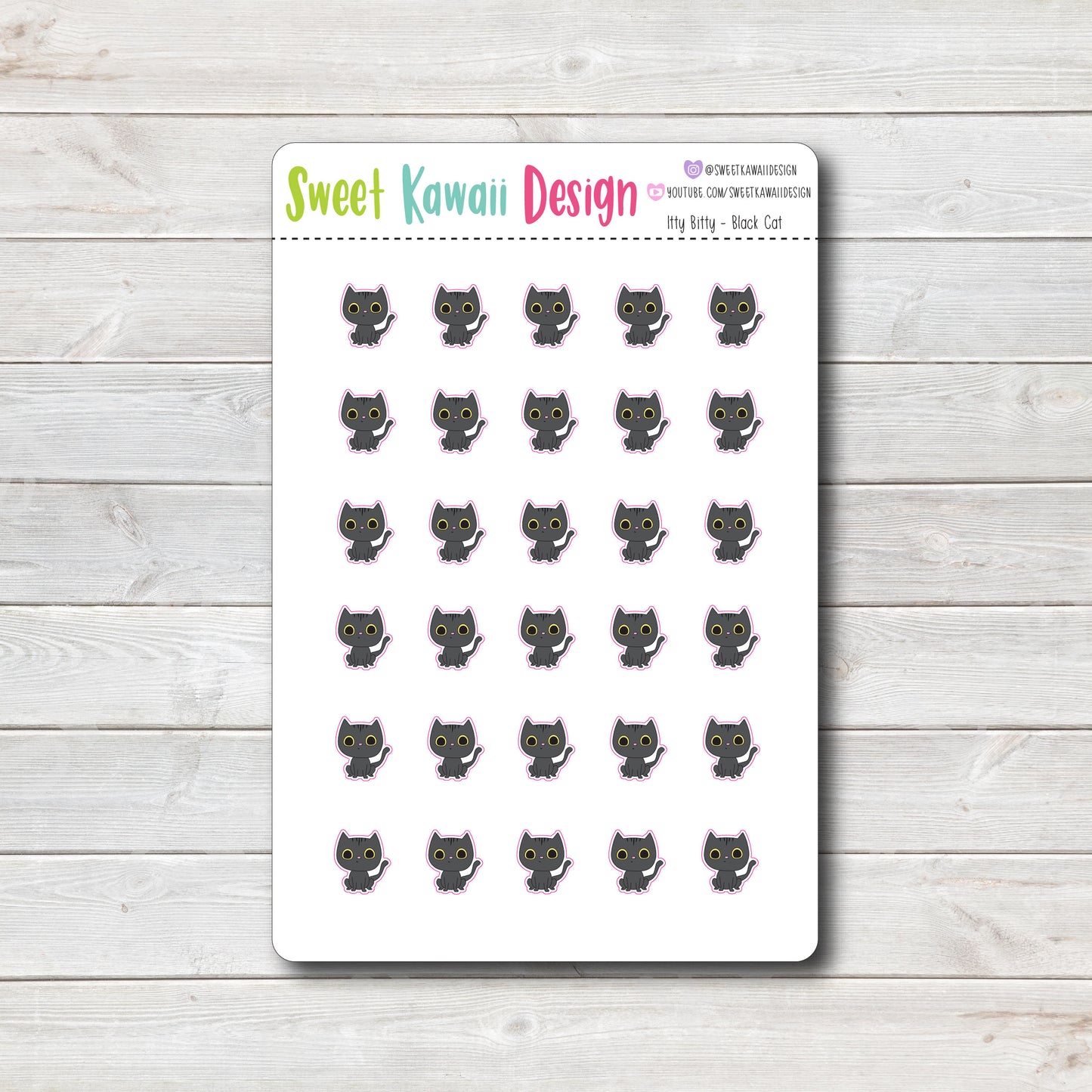 Kawaii Black Cat Stickers