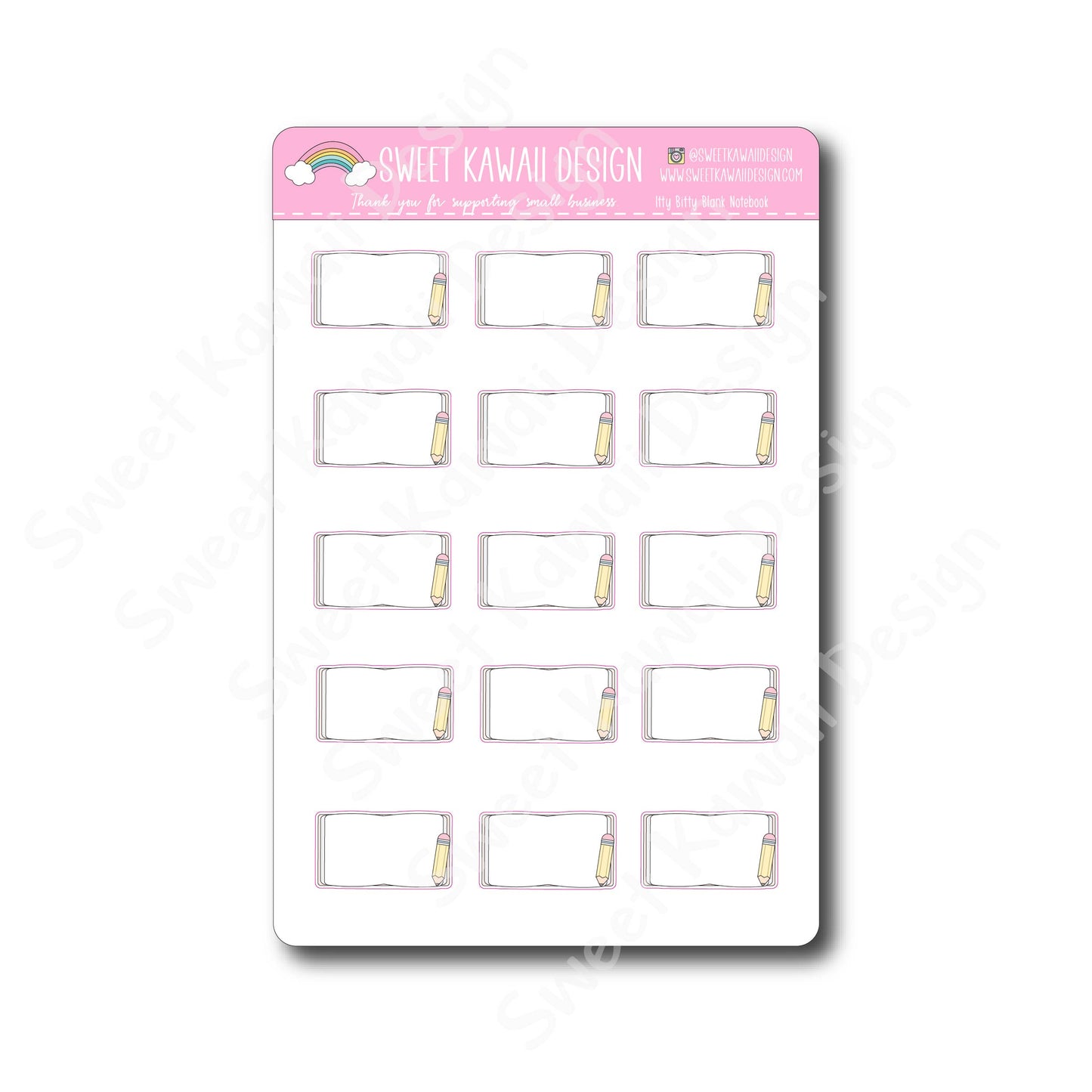 Kawaii Blank Notebook Stickers