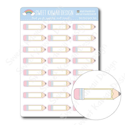 Kawaii Blank Pencil Quarter Box Stickers